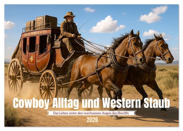 Produktbild: Cowboy Alltag und Western Staub (Tischkalender 2026 DIN A5 quer), CALVENDO Monatskalender