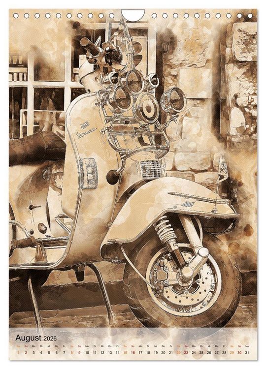 Produktbild: Motorroller - Vespa Galerie (Wandkalender 2026 DIN A4 hoch), CALVENDO Monatskalender