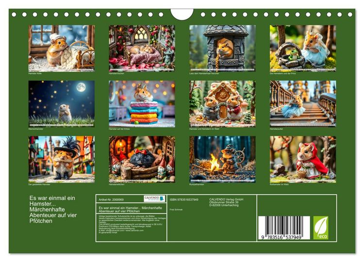 Produktbild: Es war einmal ein Hamster... M&auml;rchenhafte Abenteuer auf vier Pf&ouml;tchen (Wandkalender 2026 DIN A4 quer), CALVENDO Monatskalender