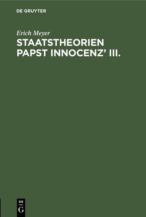Produktbild: Staatstheorien Papst Innocenz' III.