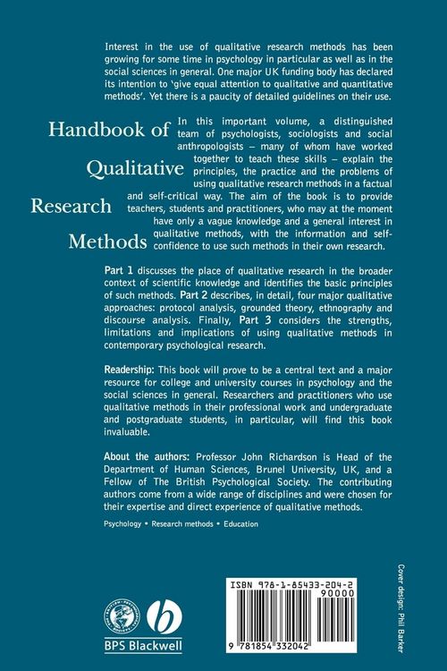 Produktbild: Hdbk Qualitative Research Methods