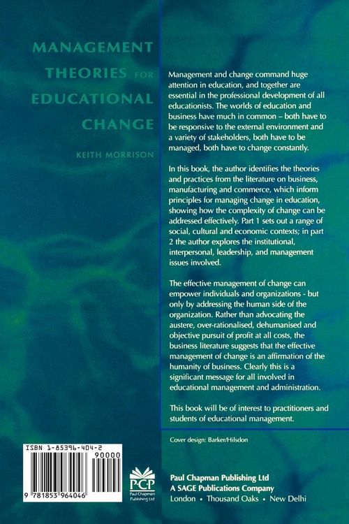 Produktbild: Management Theories for Educational Change