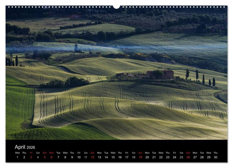 Produktbild: Tuscany Amazing Val d'Orcia (High Quality Premium Wall Calendar 2026 DIN A2 landscape),CALVENDO 12 Month Wall Calendar