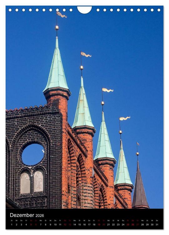 Produktbild: L&uuml;beck - Hansesch&ouml;nheit in Insellage (Wandkalender 2026 DIN A4 hoch), CALVENDO Monatskalender