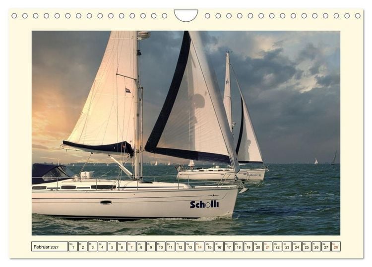 Produktbild: Segeln im Sonnenuntergang (Wandkalender 2027 DIN A4 quer), CALVENDO Monatskalender