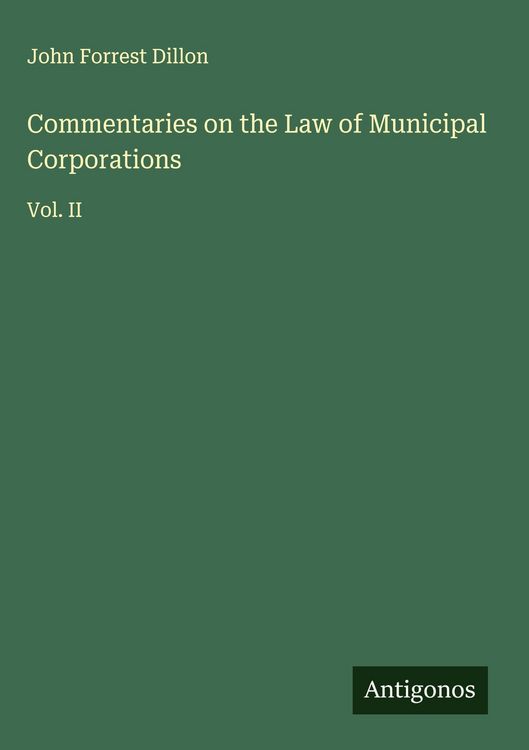 Produktbild: Commentaries on the Law of Municipal Corporations