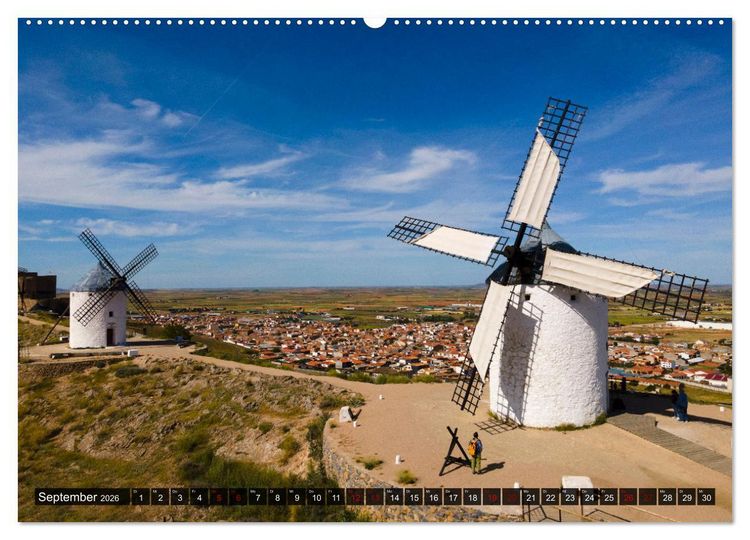 Produktbild: Windm&uuml;hlen in La Mancha (hochwertiger Premium Wandkalender 2026 DIN A2 quer), Kunstdruck in Hochglanz