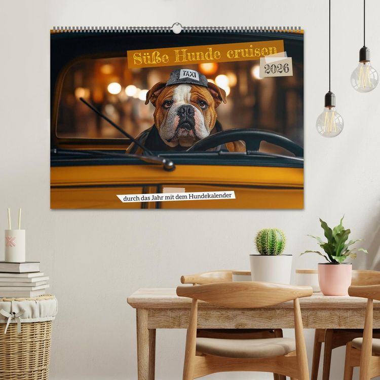 Produktbild: S&uuml;&szlig;e Hunde cruisen - durch das Jahr mit dem Hundekalender (Wandkalender 2026 DIN A2 quer), CALVENDO Monatskalender
