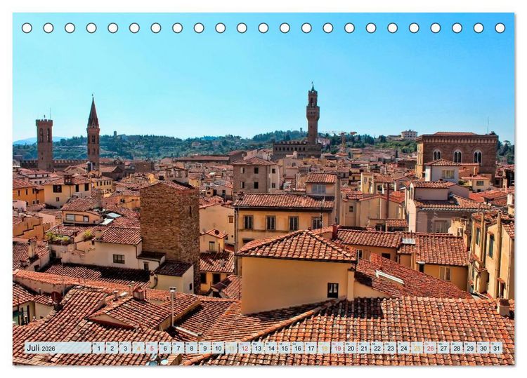 Produktbild: Florenz - Sch&ouml;nheit in der Toskana (Tischkalender 2026 DIN A5 quer), CALVENDO Monatskalender