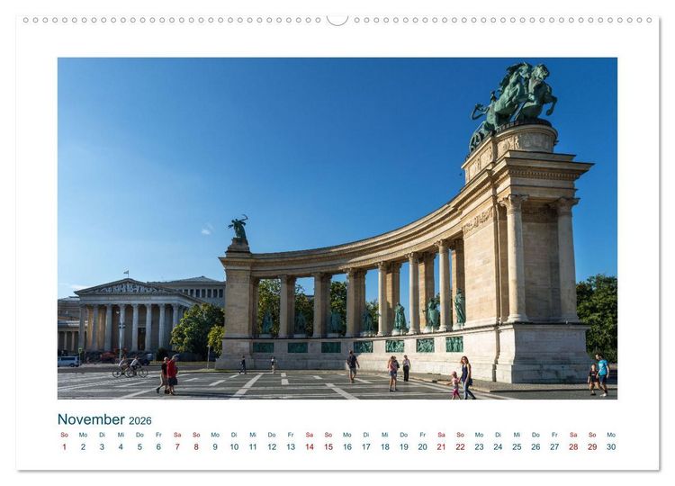 Produktbild: Budapest: zwischen Parlamentsgeb&auml;ude und Burgpalast (hochwertiger Premium Wandkalender 2026 DIN A2 quer), Kunstdruck in Hochglanz