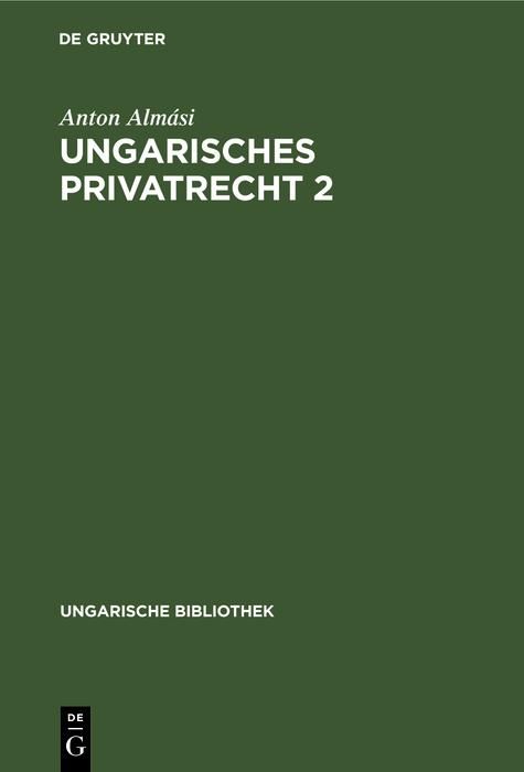 Produktbild: Ungarisches Privatrecht 2