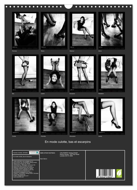 Produktbild: En mode culotte, bas et escarpins (Calendrier mural 2026 DIN A3 horizontal), CALVENDO calendrier mensuel