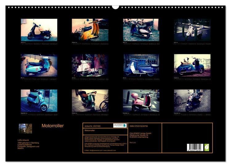 Produktbild: Motorroller (Wandkalender 2026 DIN A2 quer), CALVENDO Monatskalender