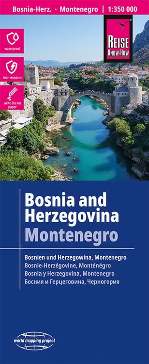 Produktbild: Reise Know-How Landkarte Bosnien-Herzegowina, Montenegro / Bosnia and Herzegovina, Montenegro (1:350.000)