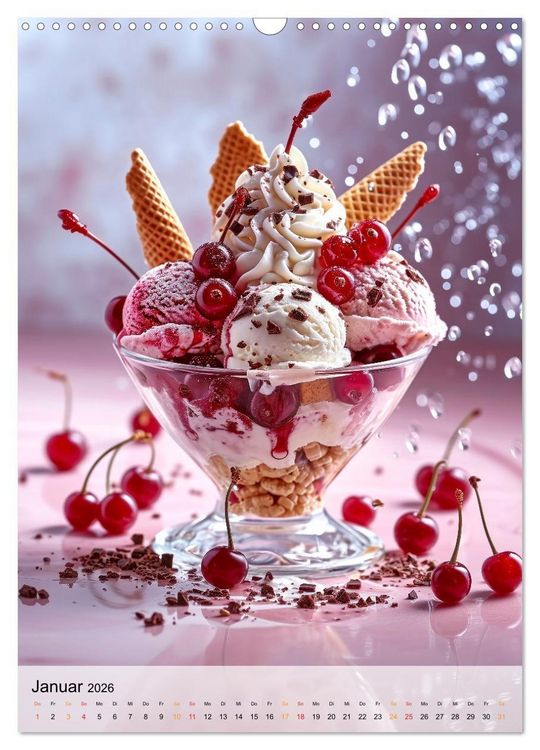 Produktbild: Eis - Raffinessen f&uuml;r Gourmets (Wandkalender 2026 DIN A3 hoch), CALVENDO Monatskalender