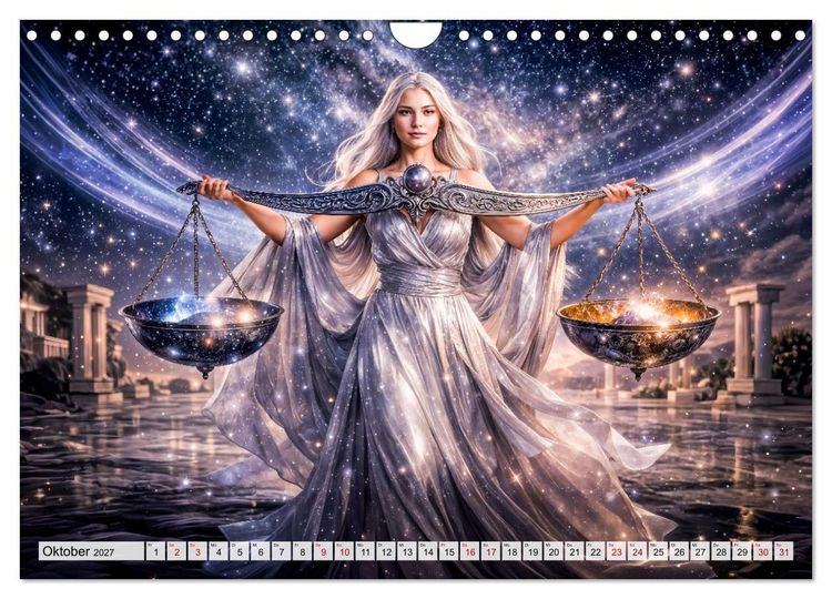 Produktbild: Sternzeichen - Die M&auml;chte des Tierkreises (Wandkalender 2027 DIN A4 quer), CALVENDO Monatskalender