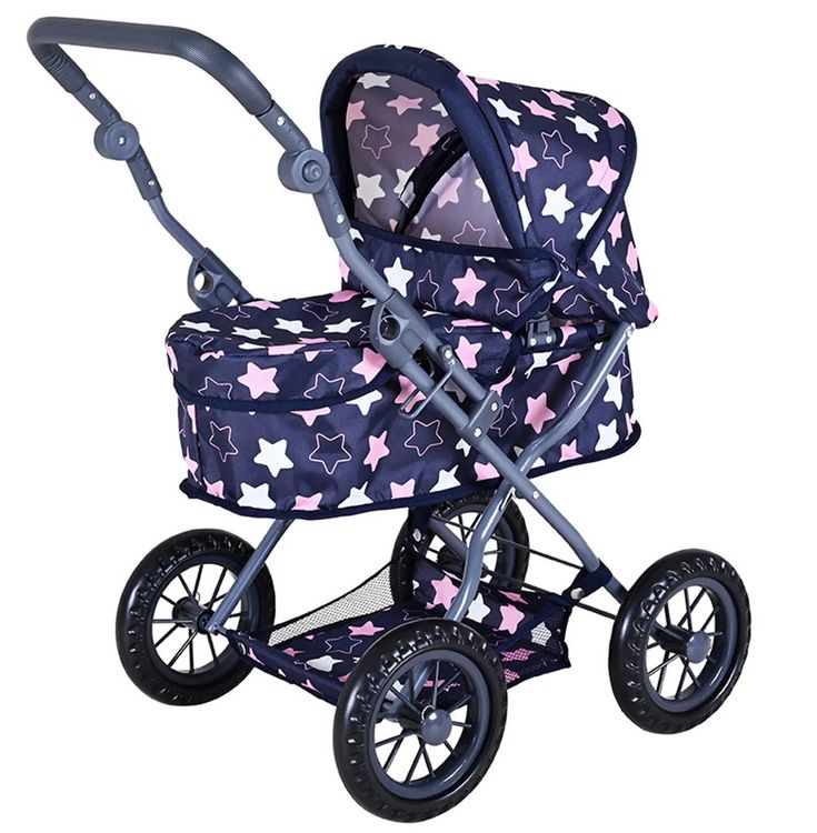 Produktbild: Knorrtoys 63443 - Puppenwagen First Princess Star Blue Pink, klappbar, Schieberh&ouml;he: 40-66cm