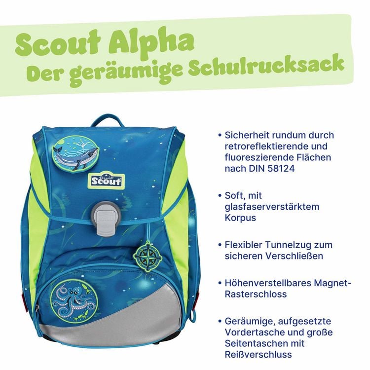Produktbild: Scout Schulranzen Set Alpha, Schulranzen Set, 4tlg, Deep Sea