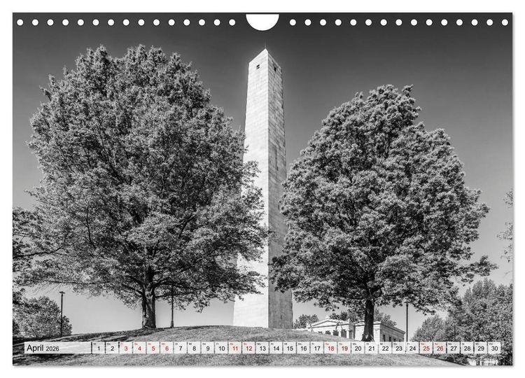 Produktbild: BOSTON Monochrome Stadtansichten (Wandkalender 2026 DIN A4 quer), CALVENDO Monatskalender