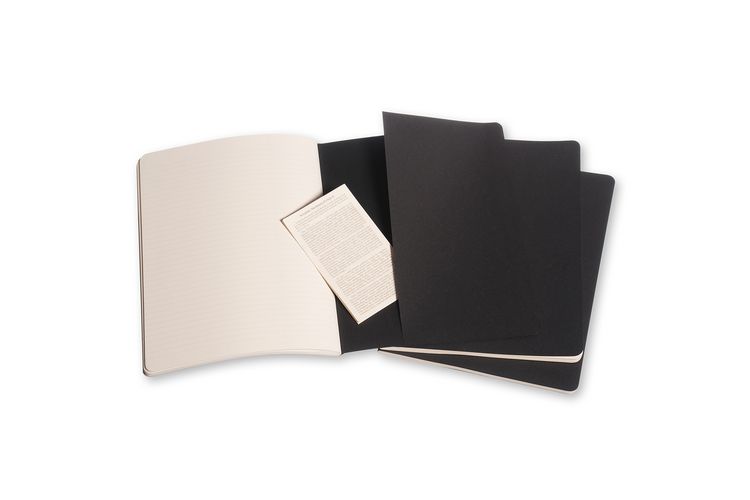 Produktbild: Moleskine Cahier Extra Large liniert schwarz. 3er Pack