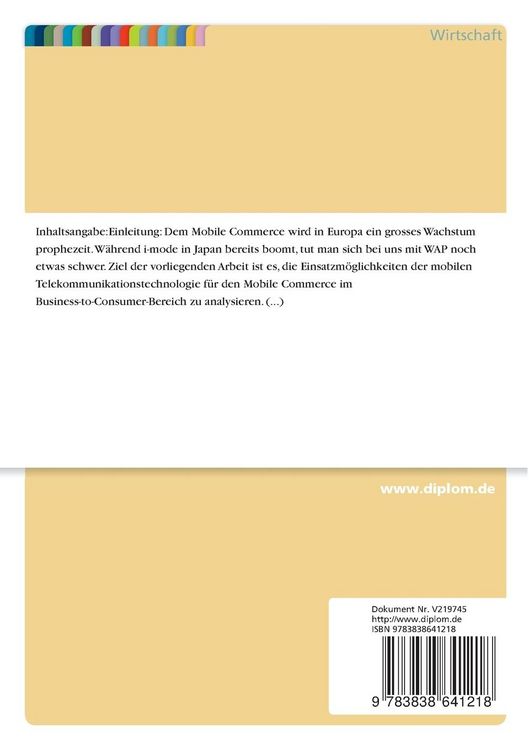 Produktbild: Mobile Commerce Business-to-Consumer-Bereich