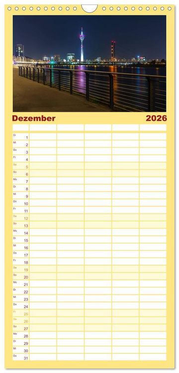 Produktbild: Familienplaner 2026 - D&uuml;sseldorfer - Ansichten mit 5 Spalten (Wandkalender, 21 x 45 cm) CALVENDO