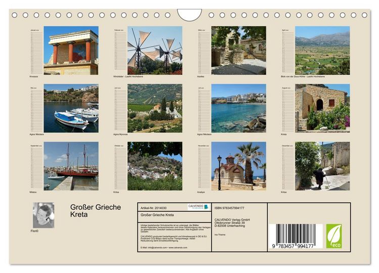 Produktbild: Gro&szlig;er Grieche Kreta (Wandkalender 2026 DIN A4 quer), CALVENDO Monatskalender