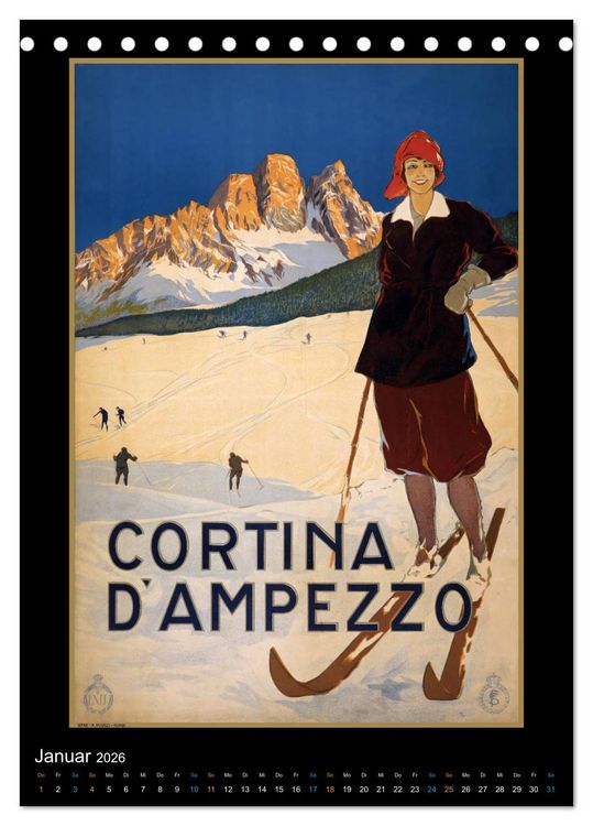 Produktbild: Historische Reiseplakate (Tischkalender 2026 DIN A5 hoch), CALVENDO Monatskalender