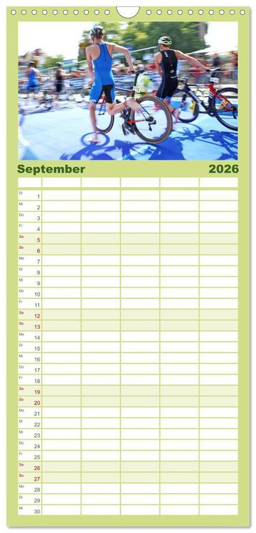 Produktbild: Familienplaner 2026 - Triathlon: Mit Leidenschaft zur pers&ouml;nlichen Bestzeit mit 5 Spalten (Wandkalender, 21 x 45 cm) CALVENDO