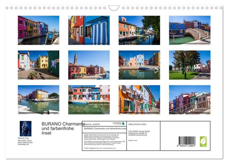 Produktbild: BURANO Charmante und farbenfrohe Insel (Wandkalender 2026 DIN A3 quer), CALVENDO Monatskalender