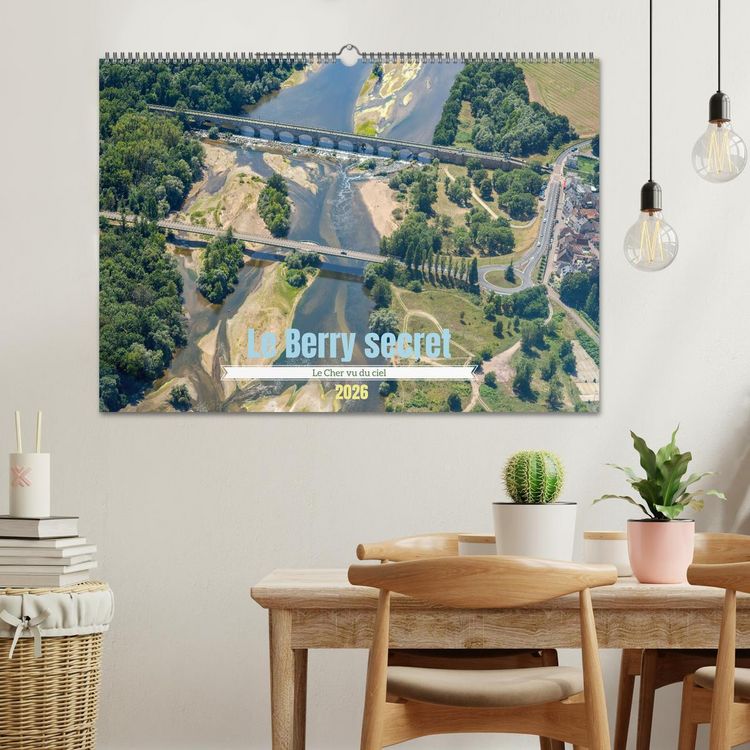 Produktbild: Le Berry secret, le Cher vu du ciel (Calendrier mural 2026 DIN A2 vertical), CALVENDO calendrier mensuel
