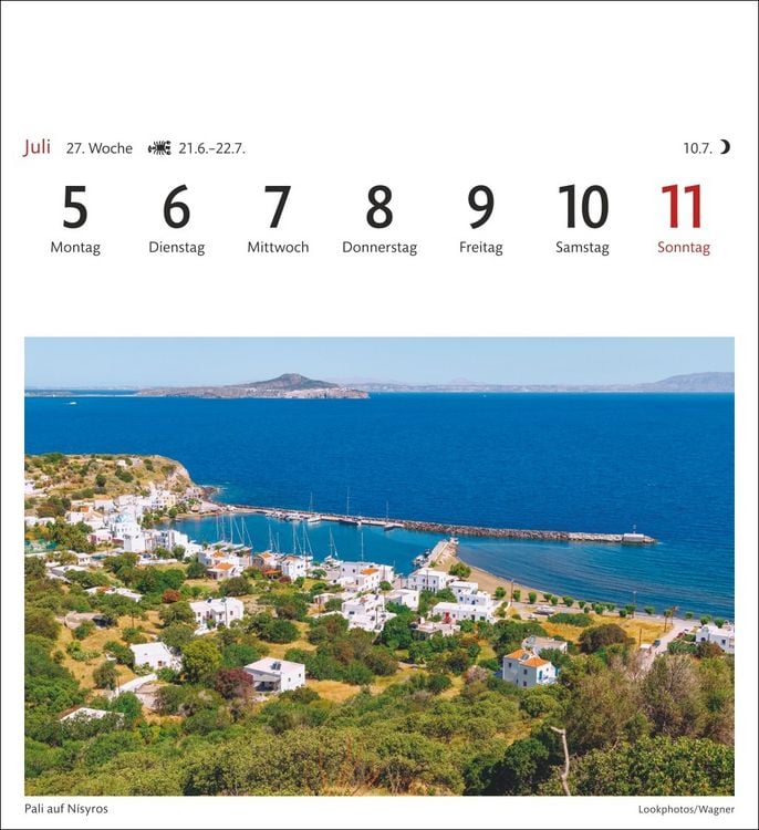 Produktbild: Griechische Inseln Sehnsuchtskalender 2027 - Wochenkalender mit 53 Postkarten
