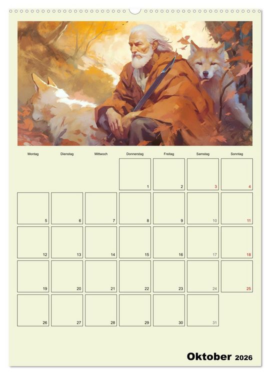 Produktbild: Im Zauberwald. Mystische Fabelwesen (hochwertiger Premium Wandkalender 2026 DIN A2 hoch), Kunstdruck in Hochglanz