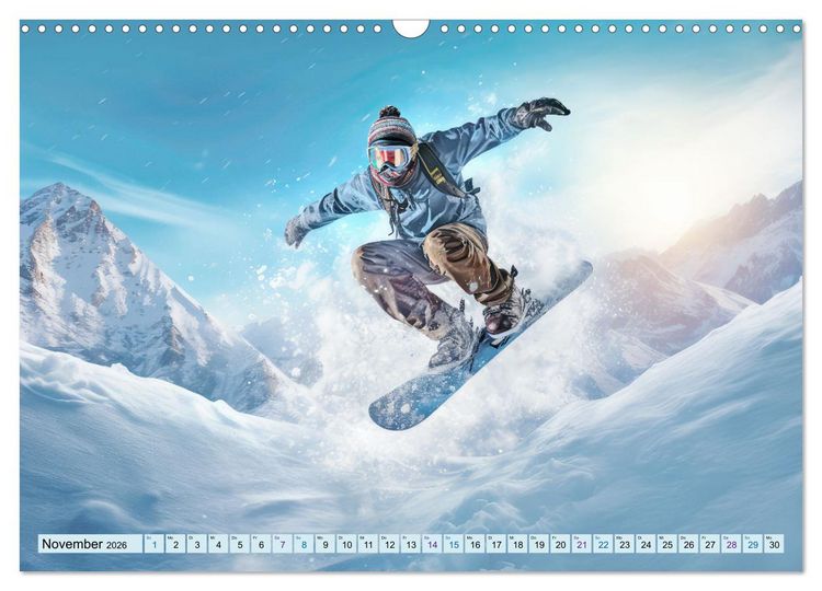 Produktbild: Snowboarder in Aktion (Wandkalender 2026 DIN A3 quer), CALVENDO Monatskalender