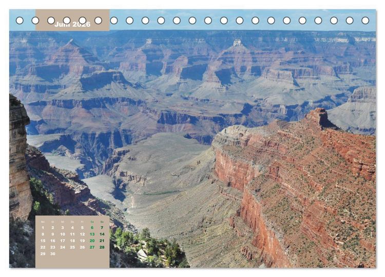 Produktbild: Erlebe mit mir die Schluchten des Grand Canyon (Tischkalender 2026 DIN A5 quer), CALVENDO Monatskalender