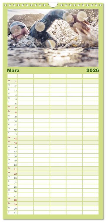 Produktbild: Familienplaner 2026 - Triathlon: Mit Leidenschaft zur pers&ouml;nlichen Bestzeit mit 5 Spalten (Wandkalender, 21 x 45 cm) CALVENDO