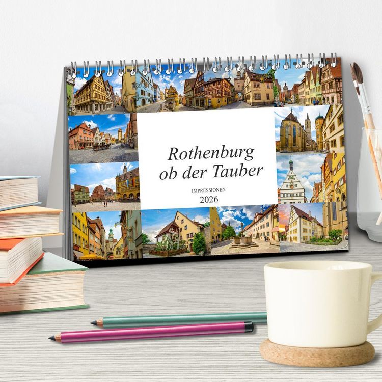 Produktbild: Rothenburg ob der Tauber Impressionen (Tischkalender 2026 DIN A5 quer), CALVENDO Monatskalender