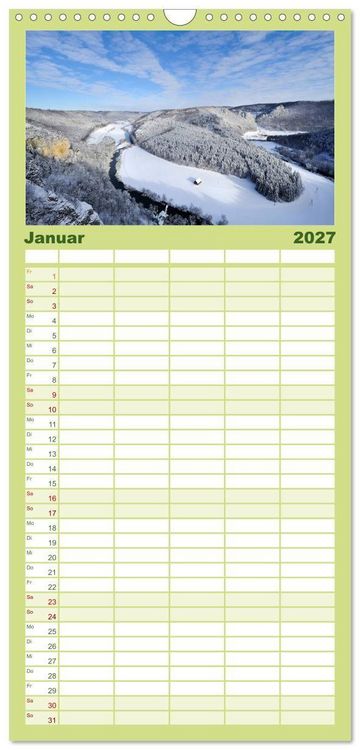 Produktbild: Familienplaner 2027 - Das Donautal - Wanderparadies auf der Schw&auml;bischen Alb mit 5 Spalten (Wandkalender, 21 x 45 cm) CALVENDO