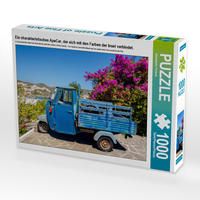 Produktbild: CALVENDO Puzzle Ein charakteristisches ApeCar, der sich mit den Farben der Insel verbindet. | 1000 Teile Lege-Gr&ouml;&szlig;e 64x48cm Foto-Puzzle f&uuml;r gl&uuml;ckliche