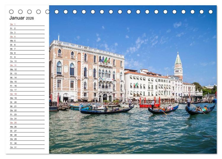 Produktbild: VENEDIG Eine Tour auf dem Canal Grande (Tischkalender 2026 DIN A5 quer), CALVENDO Monatskalender