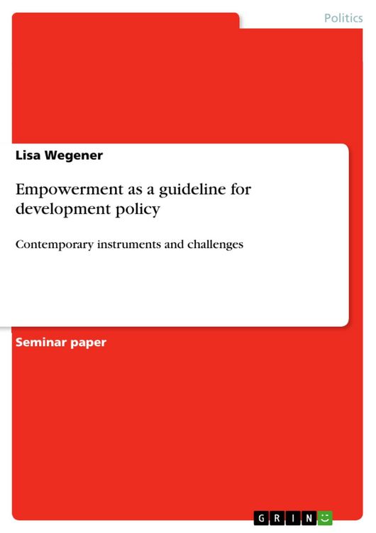 Produktbild: Empowerment as a guideline for development policy