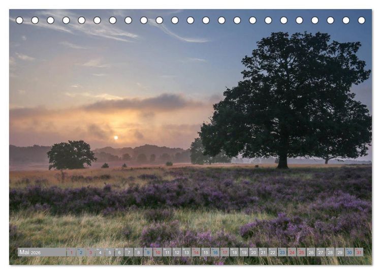 Produktbild: L&uuml;neburger Heide - Faszinierend sch&ouml;n (Tischkalender 2026 DIN A5 quer), CALVENDO Monatskalender