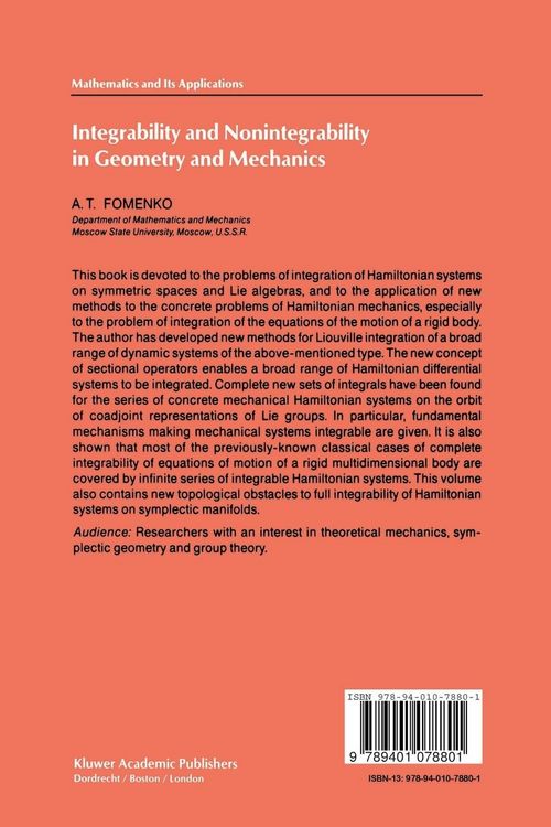 Produktbild: Integrability and Nonintegrability in Geometry and Mechanics