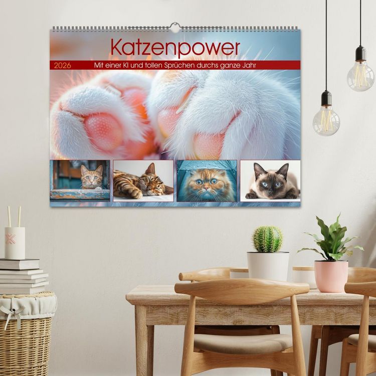 Produktbild: Katzenpower (Wandkalender 2026 DIN A2 quer), CALVENDO Monatskalender