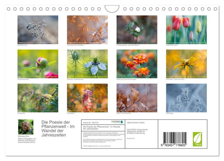 Produktbild: Die Poesie der Pflanzenwelt - Im Wandel der Jahreszeiten (Wandkalender 2026 DIN A4 quer), CALVENDO Monatskalender