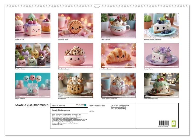 Produktbild: Kawaii-Gl&uuml;cksmomente (Wandkalender 2026 DIN A2 quer), CALVENDO Monatskalender