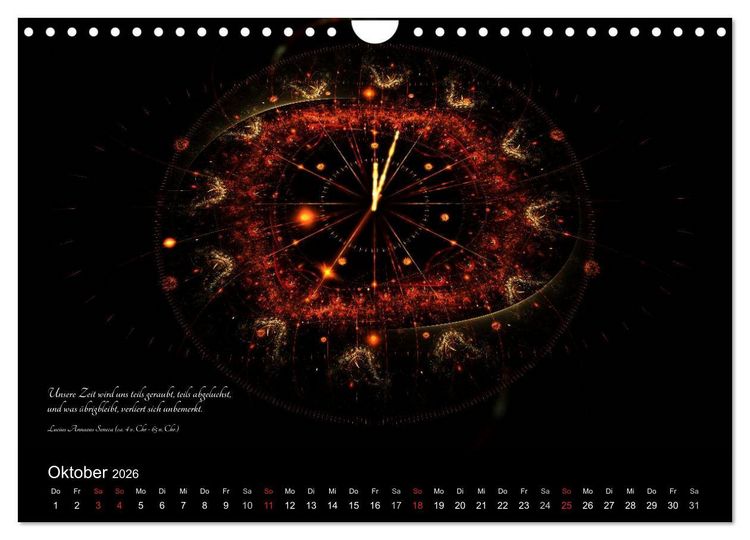 Produktbild: Zeit 2026 - Grafiken und Zitate (Wandkalender 2026 DIN A4 quer), CALVENDO Monatskalender