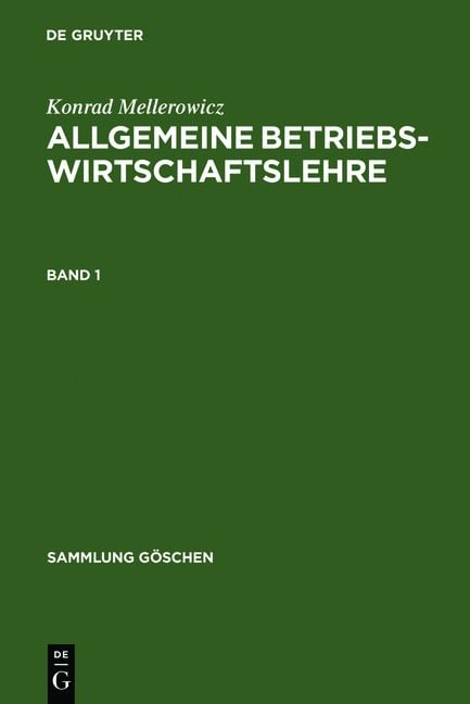 Produktbild: Allgemeine Betriebswirtschaftslehre. Band 1