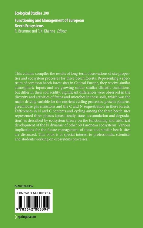 Produktbild: Functioning and Management of European Beech Ecosystems
