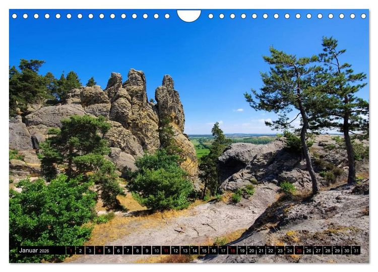 Produktbild: Die Teufelsmauer - Bizarre Felsformationen im Harz (Wandkalender 2026 DIN A4 quer), CALVENDO Monatskalender